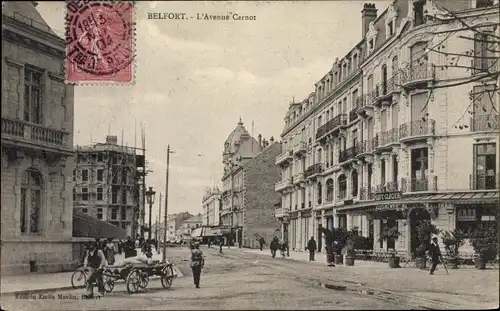 Ak Belfort Territoire de Belfort, Boulevard Carnot, Café Glacier