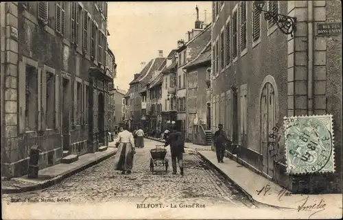 Ak Belfort Territoire de Belfort, la Grande Rue