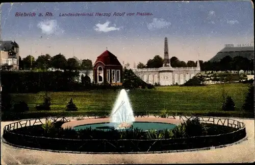 Ak Biebrich am Rhein Wiesbaden, Landesdenkmal Herzog Adolf von Nassau