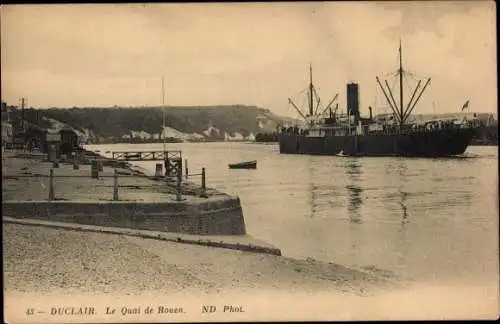 Ak Duclair Seine Maritime, Le Quai de Rouen