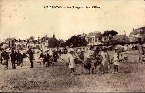 Ak Le Crotoy Somme, La Plage et les Villas