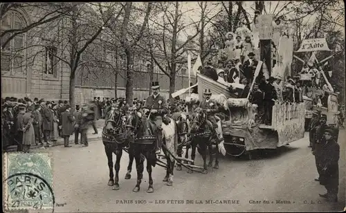 Ak Paris, Les Fetes de la Mi Careme 1905, Char du Matin