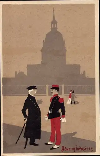 Ak Paris VII., Dome des Invalides, Soldat, Mann