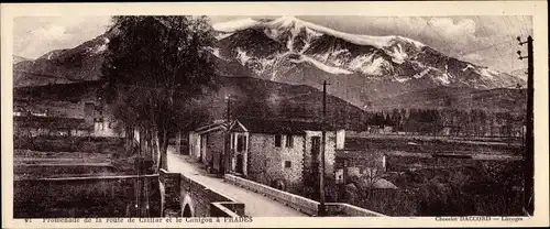 Ak Prades Pyrénées Orientales, Promenade de la route de Caillar et le Canigou