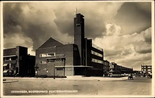 Ak Groningen Niederlande, Noorderbad Oosterhamrikkade