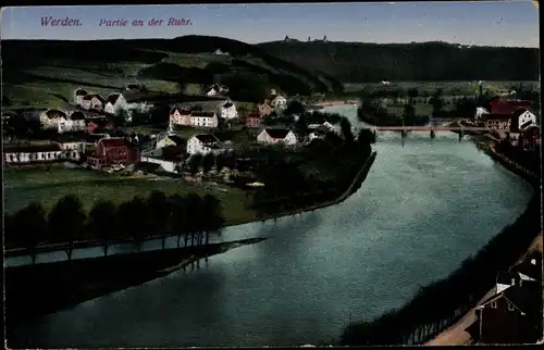 Ak Werden Essen im Ruhrgebiet, Partie an der Ruhr