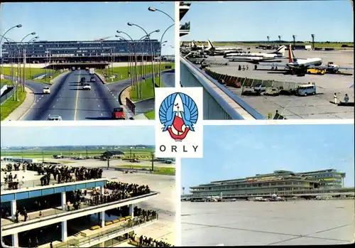 Ak Orly Val de Marne, Aéroport de Paris-Orly, Flughafen Ansichten, Les Terrasses, L'Aerogare