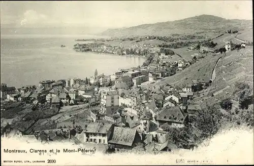 Ak Montreux Kanton Waadt Schweiz, Clarens, Mont Pelerin