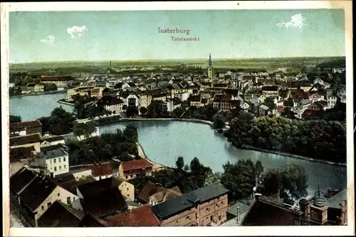 Ak Tschernjachowsk Insterburg Ostpreußen, Totalansicht der Ortschaft