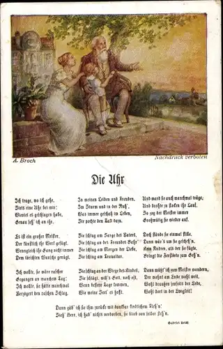 Gedicht Künstler Ak Broch, A., Die Uhr, Großvater erzählt, Gabriel Seidl