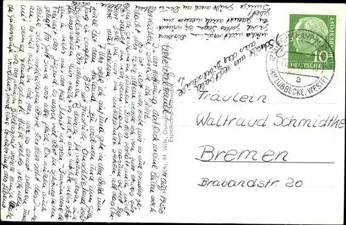 Ak Mittwald Espelkamp in Ostwestfalen Lippe, Südtor, Internat, Badeteich