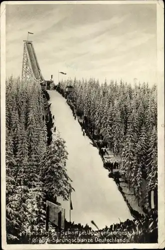 Ak Johanngeorgenstadt im Erzgebirge Sachsen, Blick auf die Hans Heinze Schanze