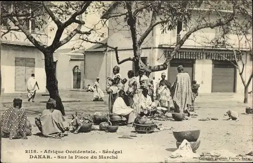 Ak Dakar Senegal, Sur la place du marché, Markttreiben