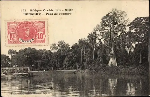 Ak Conakry Konakry Guinea, Pont de Toumbo, Flusspartie