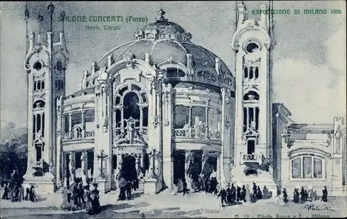 Ak Milano Mailand Lombardia, Esposizione Di Milano 1906, Salone Concerti