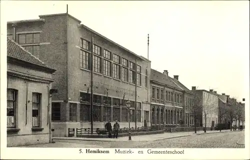 Ak Hemiksem Antwerpen Flandern, Muziek- en Gemeenteschool