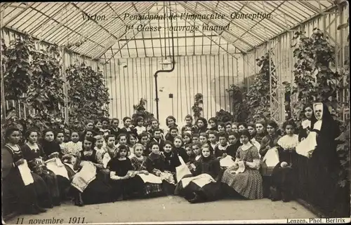 Ak Virton Wallonien Luxemburg, Pensionnat de l'Immaculee-Conception, Ouvrage Manuel, 1911