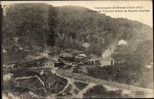 Ak Serbien, Mines de Cuivre dans la Haute Serbie, Campagne d'Orient 1914-1917