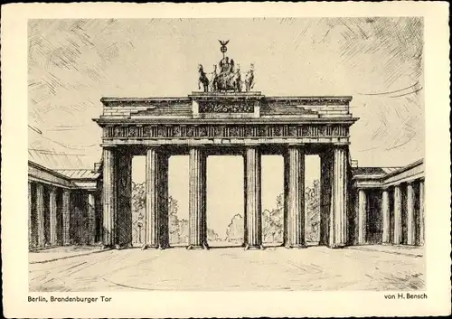 Künstler Ak Bensch, H., Berlin Mitte, Brandenburger Tor