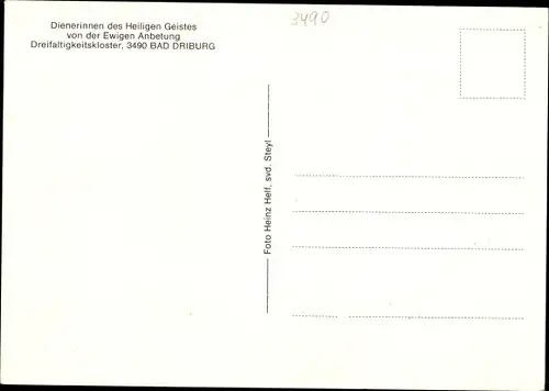 Ak Bad Driburg in Westfalen, Dreifaltigkeitskloster, Gottesdienst, Nonnen