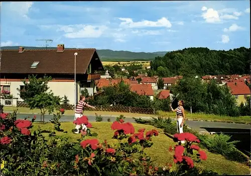 Ak Walkenried am Harz, Blick vom Geiersberg, Federballspiel