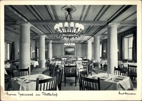 Ak Obersalzberg Berchtesgaden, Gasthaus der Platterhof, Innenansicht