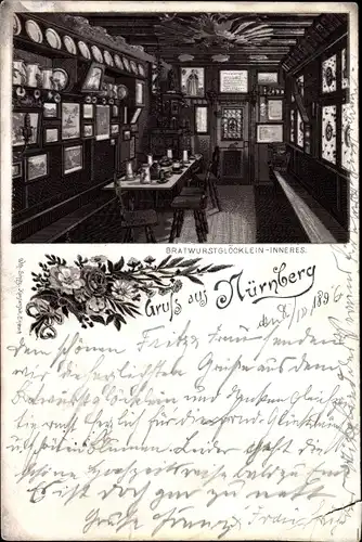 Litho Nürnberg in Mittelfranken, Bratwurstglöcklein, Innenansicht
