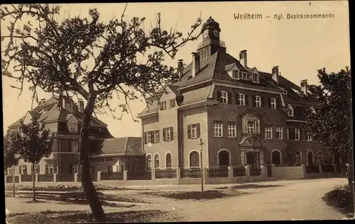 Ak Weilheim in Baden Kgl., Bezirkskommando