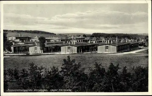 Ak Münsingen in Baden Württemberg, Truppenübungsplatz, Die Lager Gänsewag, Reihhäuser