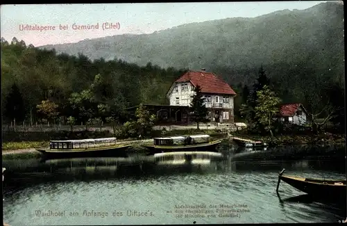 Ak Gemünd Eifel Schleiden, Urfttalsperre, Sperrmauer