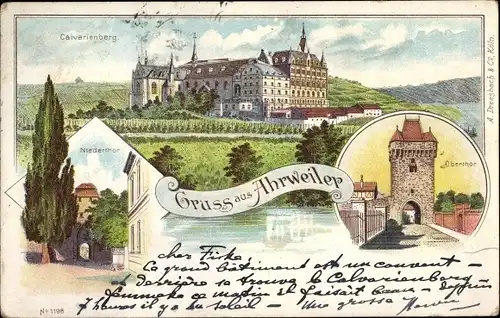 Litho Bad Neuenahr Ahrweiler in Rheinland Pfalz, Kalvarienberg, Nidertor, Obertor