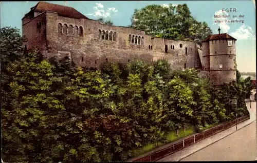 Ak Cheb Eger Region Karlsbad, Mühlturm an der alten Kaiserburg