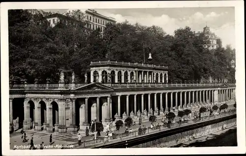 Ak Karlovy Vary Karlsbad Stadt, Mühlbrunn Kolonnade