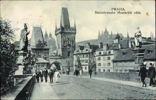 Ak Praha Prag Tschechien, Malostranské mostecké veze