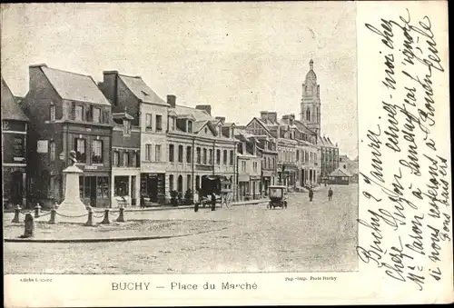 Ak Buchy Seine Maritime, Place du Marche