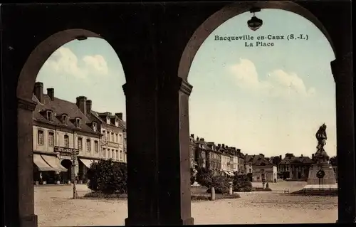 Ak Bacqueville en Caux Seine Maritime, La Place
