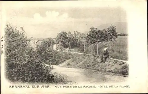 Ak Berneval sur Mer Seine Maritime, Vue prise de la Facade Hotel de la Plage