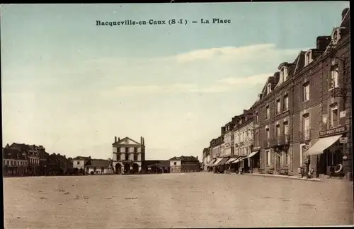 Ak Bacqueville en Caux Seine Maritime, La Place