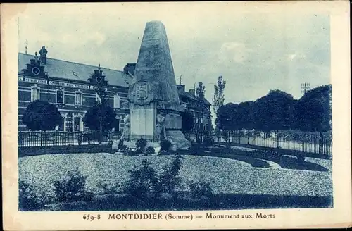 Ak Montdidier Somme, Monument aux Morts