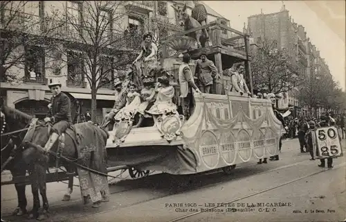 Ak Paris, Les Fetes de la Mi Careme 1905, Char des Boissons
