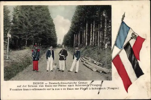 Ak Donon Hohe Donne Elsass Bas Rhin, Deutsch Französ. Grenze, Straße Raon sur Plaine, Schirmeck