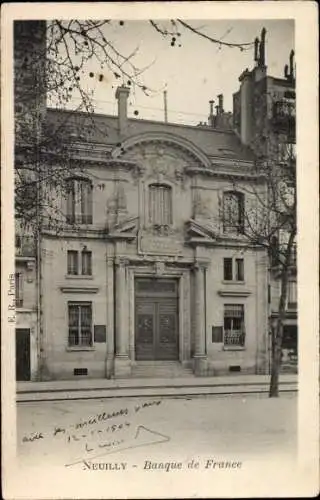 Ak Neuilly sur Seine Hauts de Seine, Banque de France