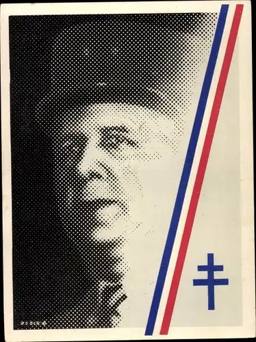 Künstler Ak Charles de Gaulle, Portrait