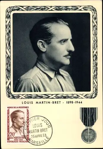 Maximum Ak Louis Martin-Bret 1898-1944, Chef de Combat, MUR, Résistance