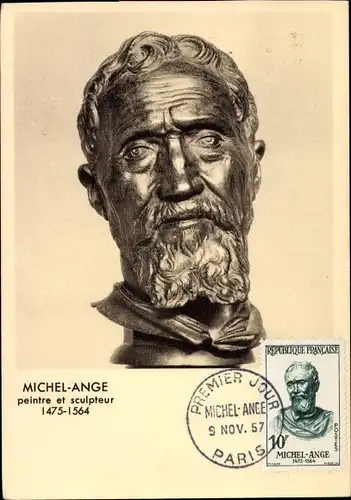 Maximum Ak Michel-Ange, Michelangelo, peintre et sculpteur 1475-1564, Büste