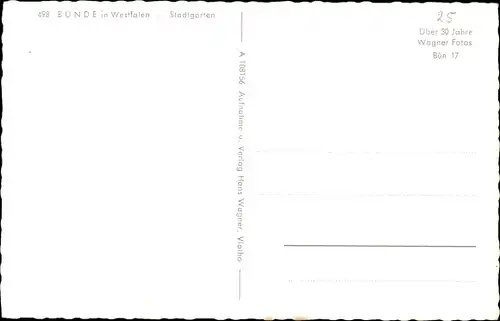 Ak Bünde in Ostwestfalen, Stadtgarten, Gebäudeansicht