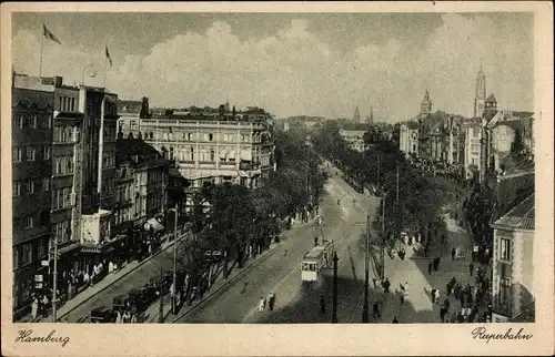 Ak Hamburg Mitte St. Pauli, Reeperbahn, Straßenbahn