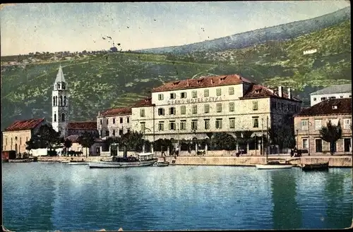 Ak Gruž Dubrovnik Kroatien, Hotel Petka, Partie am Wasser