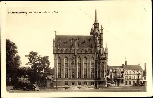 Ak St Amandsberg Gent Ostflandern, Gemeentehuis, Zijkant