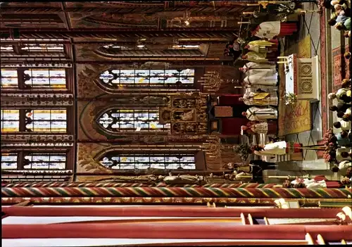 Ak Kevelaer am Niederrhein, Inneres der Marienbasilika, Gottesdienst